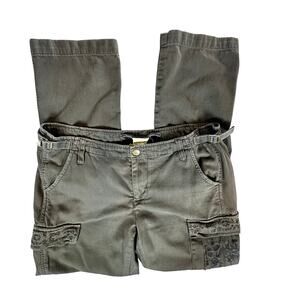 Vintage Da-Nang Embroidered Cargo Pants Womens Silk Cotton Y2K Boho Utility